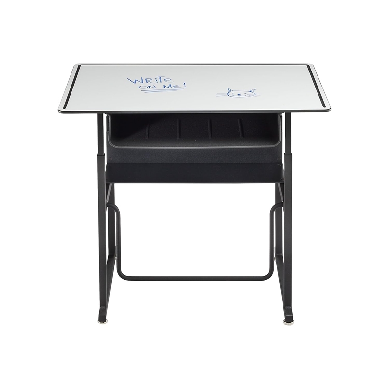 Pemberly Row Modern / Contemporary Adjustable Height Stainless Steel Desk