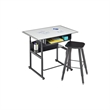 Pemberly Row Modern / Contemporary Adjustable Height Stainless Steel Desk