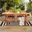 Pemberly Row 4-Piece Wood Extendable Outdoor Patio Dining Set - Brown