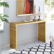 Pemberly Row Modern Stainless Steel Accent Console Table in Gold