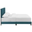 Pemberly Row Queen Modern Style Performance Velvet Bed in Sea Blue