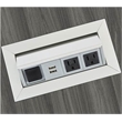 Pemberly Row Metal Power Module with 2 Power and 2 USB Outlets in Silver