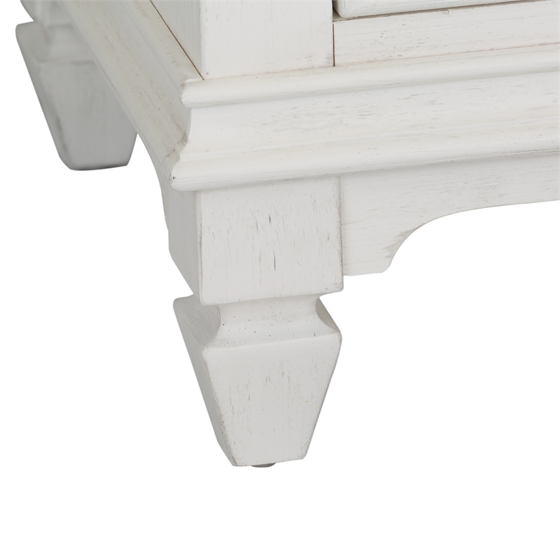 Pemberly Row Modern / Contemporary White Finish Dresser & Mirror