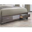 Pemberly Row Seville Melamine Gray Wood King Bed with Under Bed Storage