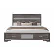 Pemberly Row Seville Melamine Gray Wood King Bed with Under Bed Storage