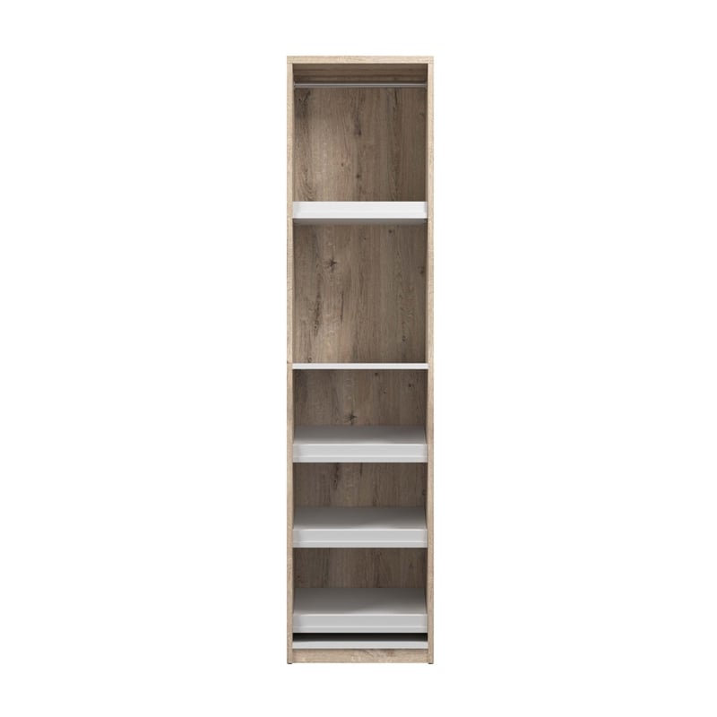 Pemberly Row 20W Closet Organizer in Rustic Brown and White - Engineered Wood
