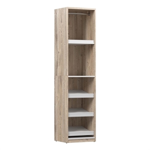 Pemberly Row 20W Closet Organizer in Rustic Brown and White - Engineered Wood