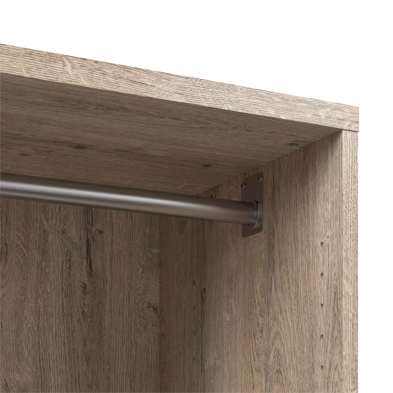 Pemberly Row 20W Closet Organizer in Rustic Brown and White - Engineered Wood