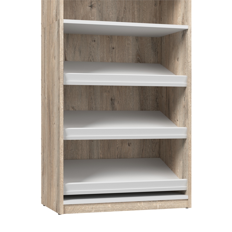Pemberly Row 20W Closet Organizer in Rustic Brown and White - Engineered Wood