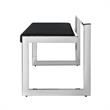 Pemberly Row Velvet and Stainless Steel Base Bench in Black/Chrome