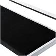 Pemberly Row Velvet and Stainless Steel Base Bench in Black/Chrome