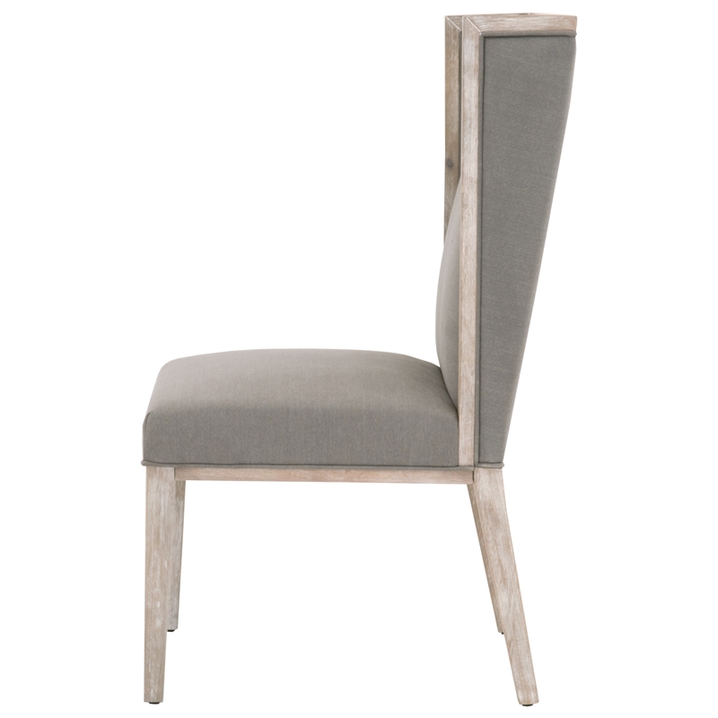 Pemberly Row Contemporary Fabric Wing Chair in Gray (Set of 2)