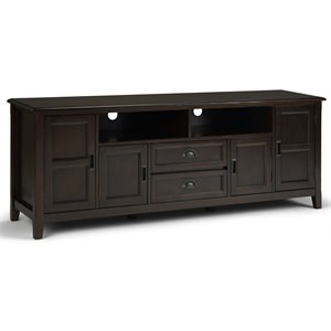 Pemberly Row Wood 72&quot TV Media Stand - Mahogany Brown For TVs up to 80&quot
