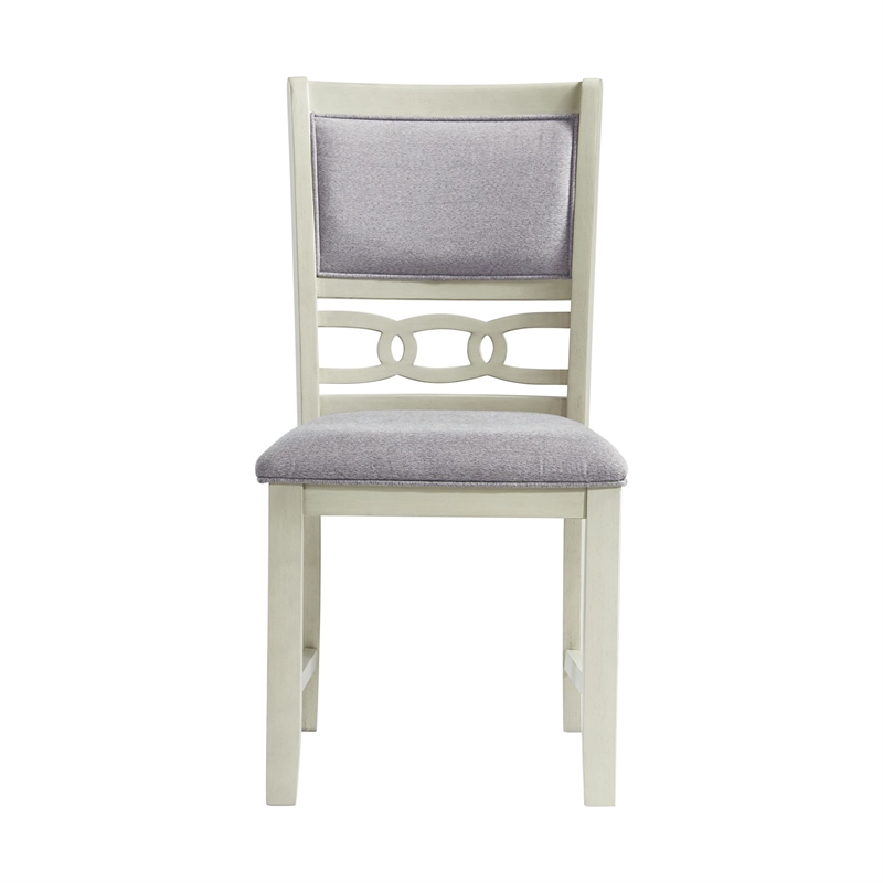 Pemberly Row Modern Standard Height Side Chair Set in Bisque