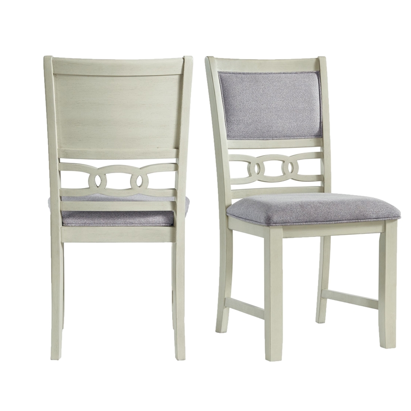 Pemberly Row Modern Standard Height Side Chair Set in Bisque