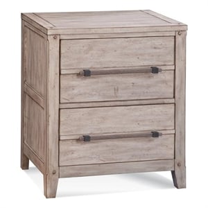 Pemberly Row Contemporary White-washed Wood Two Drawer Nightstand