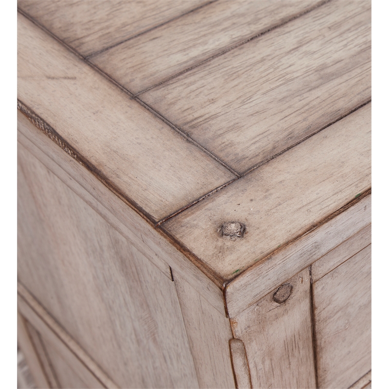 Pemberly Row Contemporary White-washed Wood Two Drawer Nightstand