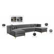 Pemberly Row Modern / Contemporary 3pc Velvet Sectional in Gray