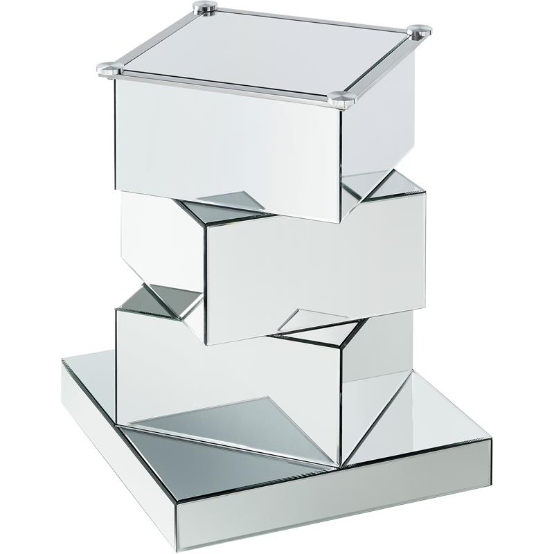 Pemberly Row Modern Contemporary Glass Dining Table in Chrome