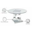 Pemberly Row Modern Contemporary Glass Dining Table in Chrome