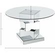 Pemberly Row Modern Contemporary Glass Dining Table in Chrome