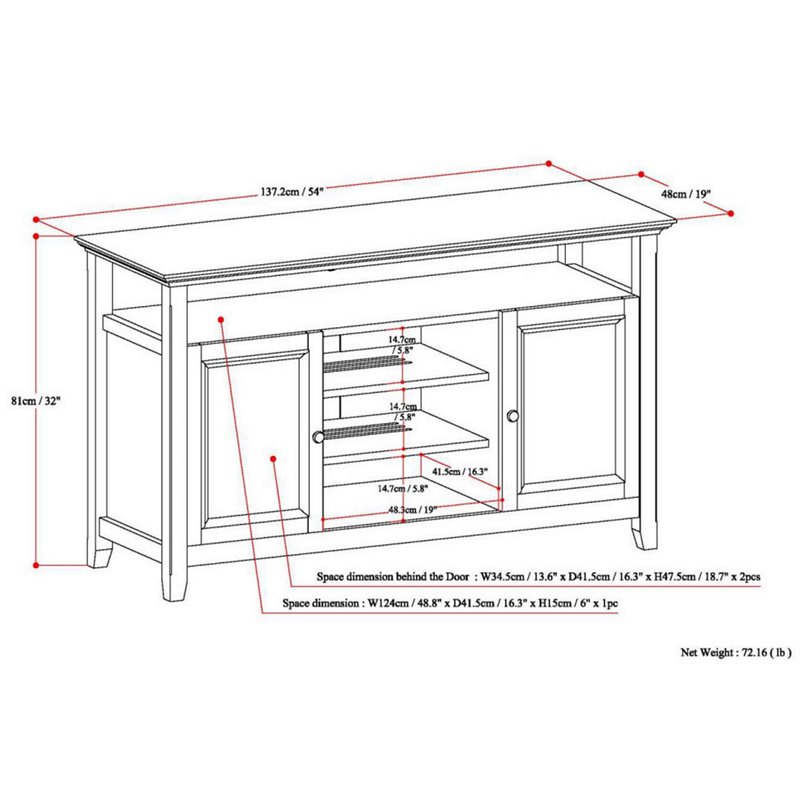 Pemberly Row Transitional Solid Wood 54
