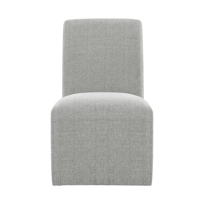 Pemberly Row Contemporary Upholstered Side Chair Set in Gray