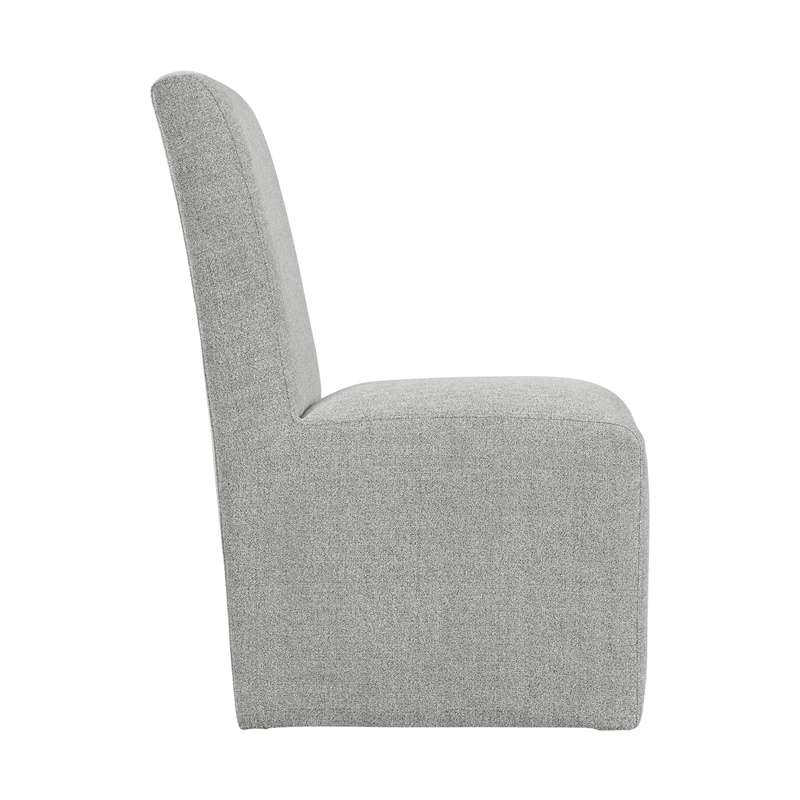 Pemberly Row Contemporary Upholstered Side Chair Set in Gray