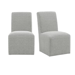 Pemberly Row Contemporary Upholstered Side Chair Set in Gray