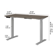Pemberly Row 48W x 24D Adjustable Desk in Modern Hickory - Engineered Wood