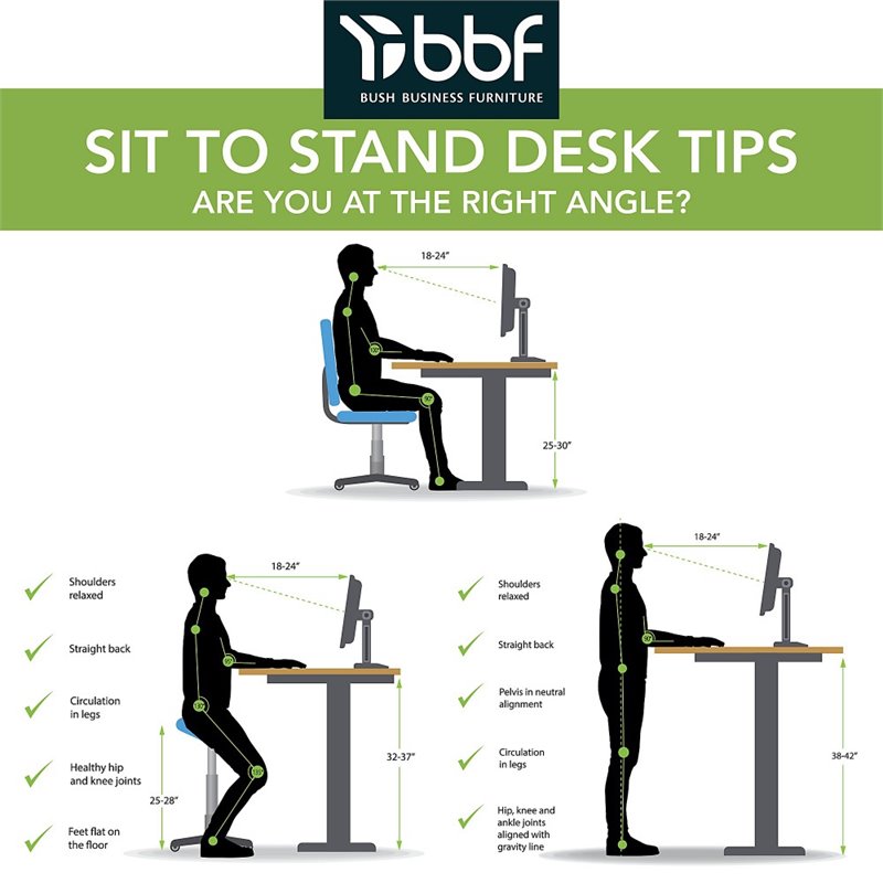 Pemberly Row 48W x 24D Adjustable Desk in Modern Hickory - Engineered Wood