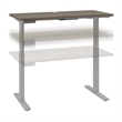 Pemberly Row 48W x 24D Adjustable Desk in Modern Hickory - Engineered Wood