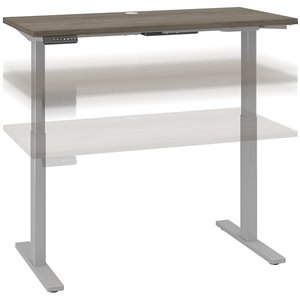 Pemberly Row 48W x 24D Adjustable Desk in Modern Hickory - Engineered Wood