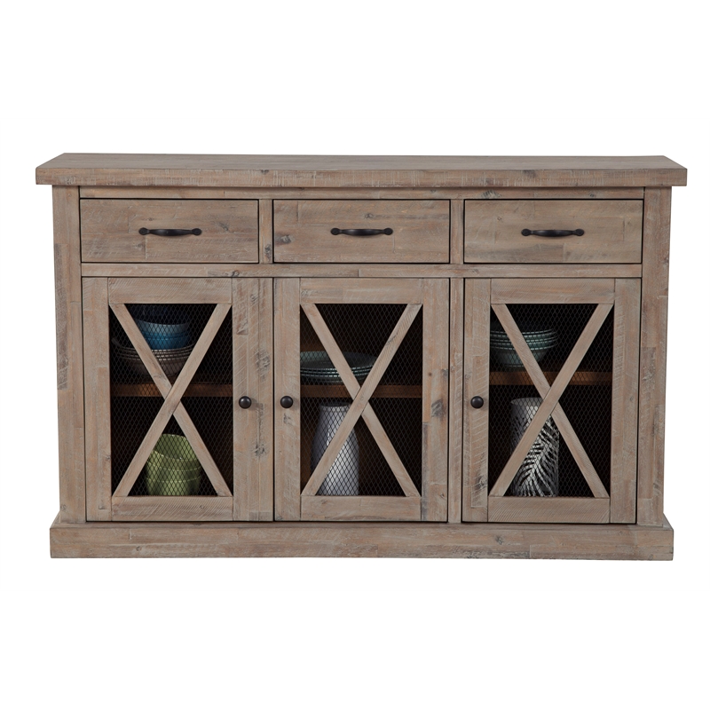 Pemberly Row Contemporary Wood Sideboard in Weathered Natural