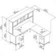 Pemberly Row 72W L Shaped Desk with Hutch in Storm Gray - Engineered Wood