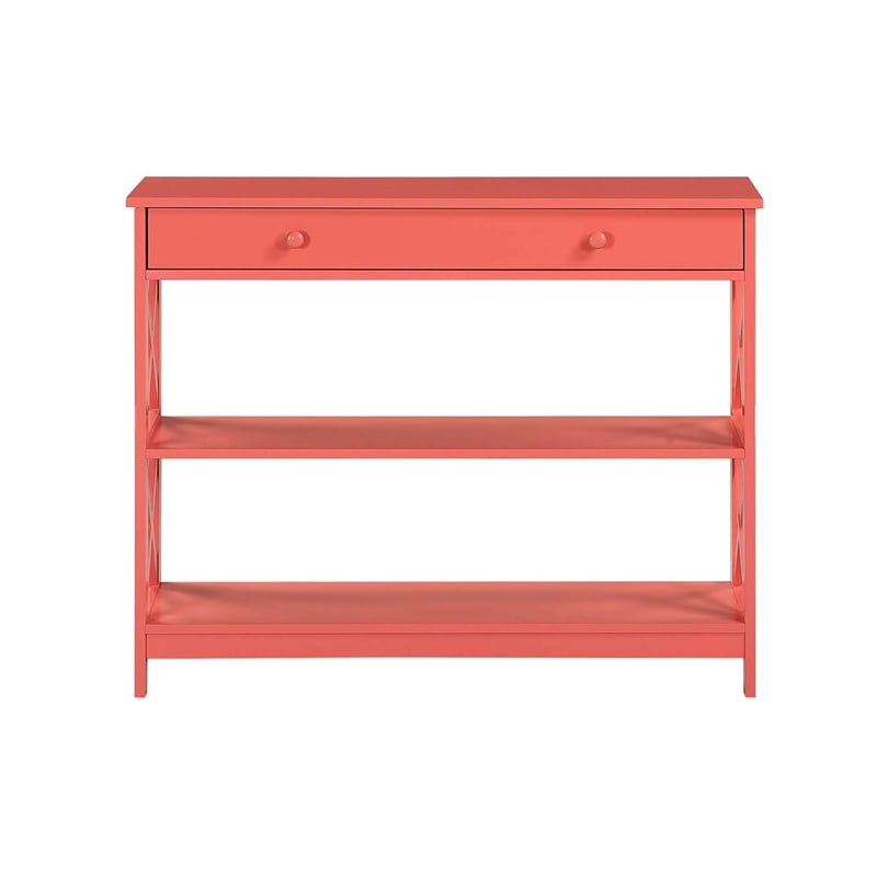 Pemberly Row Modern One-Drawer Console Table in Orange Wood Finish