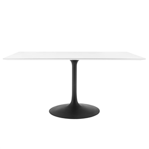 Pemberly Row 60&quot Rectangle Lacquered MDF Dining Table in Black/White