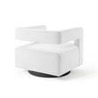 Pemberly Row Modern Performance Velvet Swivel Armchair in White