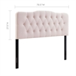 Pemberly Row King Diamond Tufted Performance Velvet Headboard in Pink