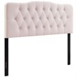 Pemberly Row King Diamond Tufted Performance Velvet Headboard in Pink