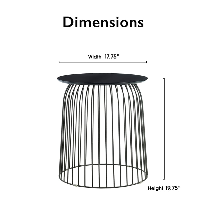 Pemberly Row Modern / Contemporary Black Finish Accent Table