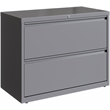 Pemberly Row 36in Wide 2 Drawer Metal Lateral Filing Cabinet Arctic Silver