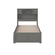 Pemberly Row Twin XL Solid Wood Bed with Twin XL Trundle in Gray