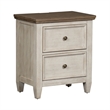 Pemberly Row Modern White 2 Drawer Night Stand w/ Charging Station