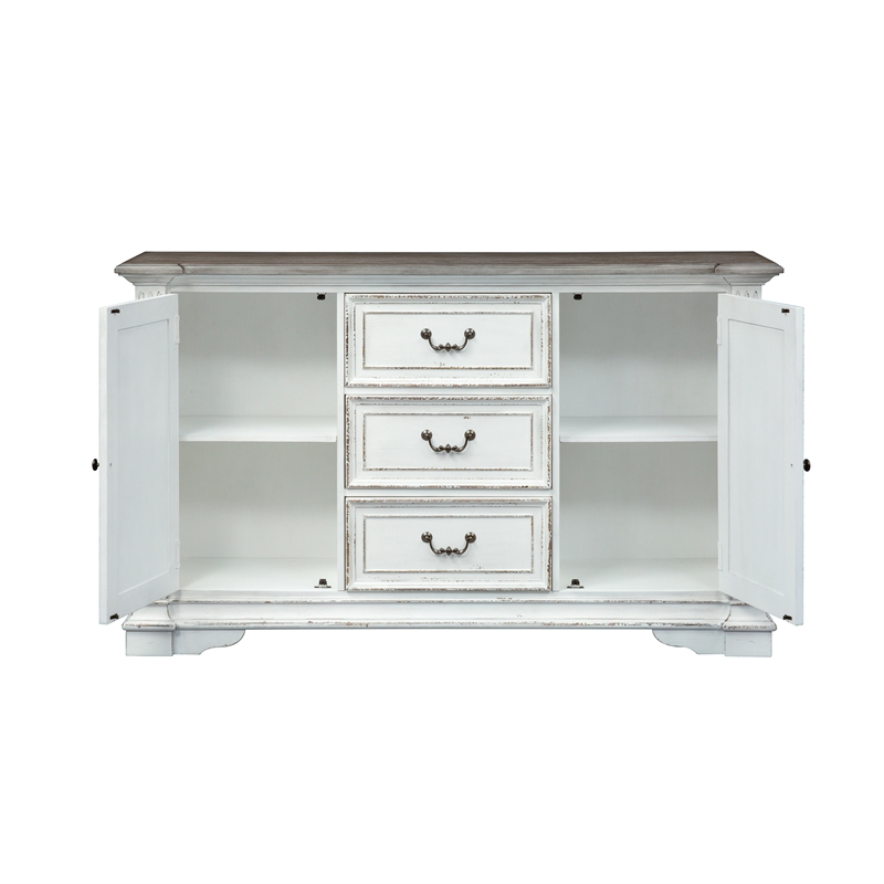 Pemberly Row Modern / Contemporary White French & English Dovetail Buffet