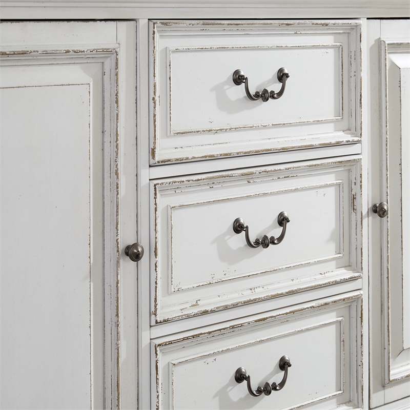 Pemberly Row Modern / Contemporary White French & English Dovetail Buffet