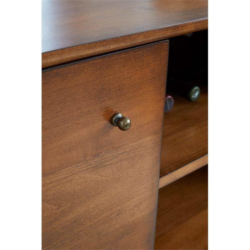 Pemberly Row 3-Drawers Solid Wood Buffet/Storage Cupboard in Walnut