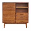 Pemberly Row 3-Drawers Solid Wood Buffet/Storage Cupboard in Walnut