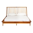 Pemberly Row 3-Pc Bedroom Set Spindle Bed + Two 2-drawer nightstands - Caramel