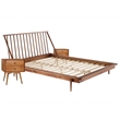 Pemberly Row 3-Pc Bedroom Set Spindle Bed + Two 2-drawer nightstands - Caramel